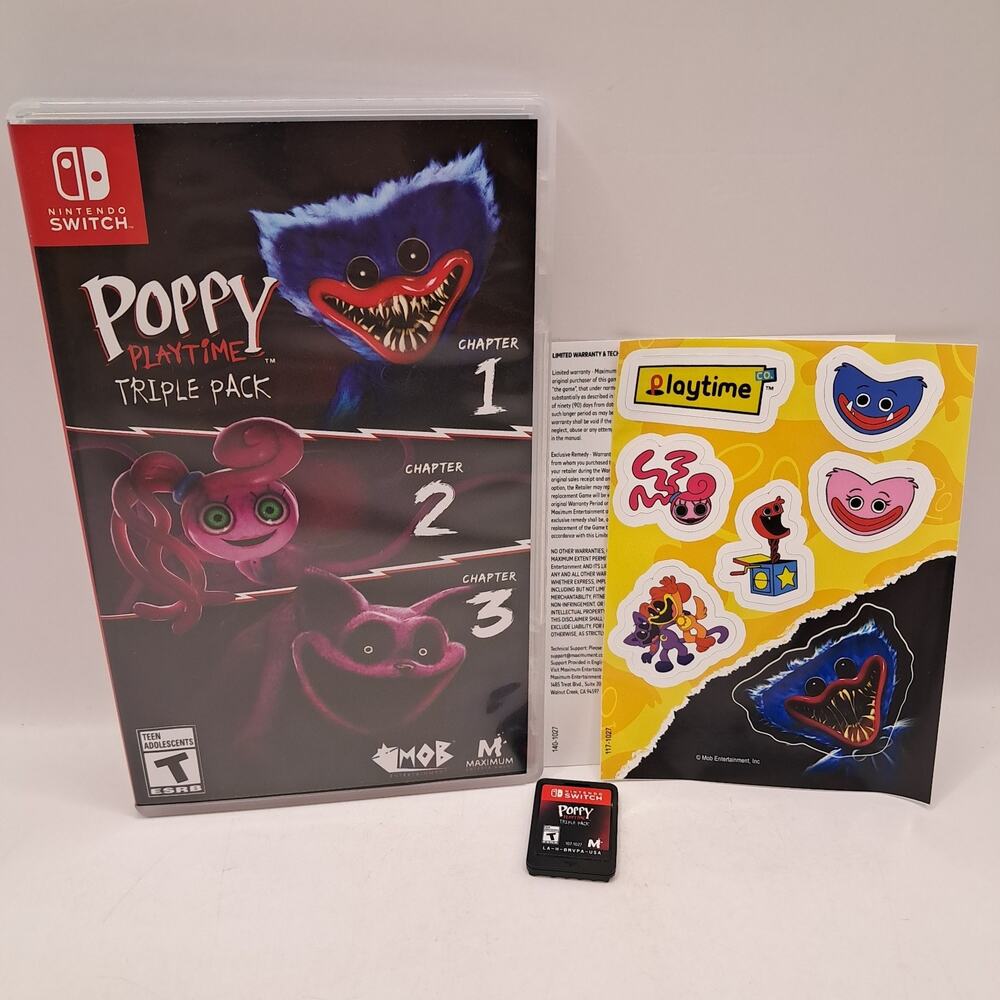 Poppy Playtime Triple Pack Chapter 1, 2, 3 (Nintendo Switch, 2025) CIB Very Good